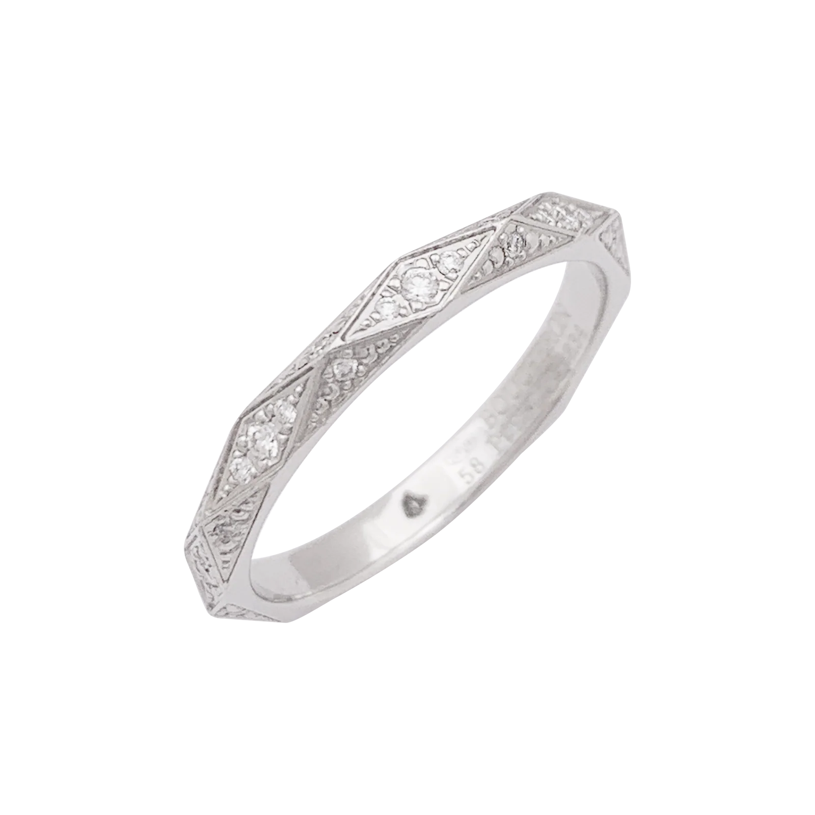 Alliance Boucheron "Facette" platine, diamants. - Image 3