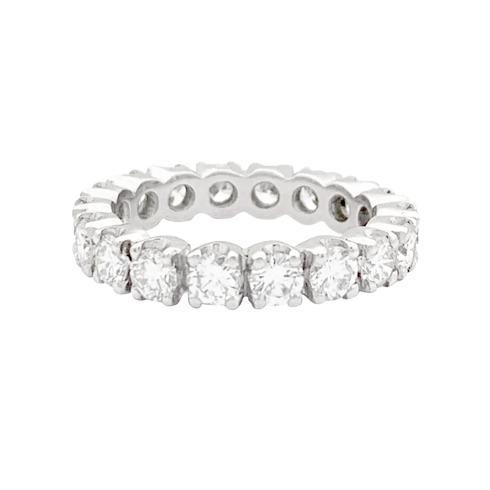 Alliance tour complet or blanc, diamants. - Image 3