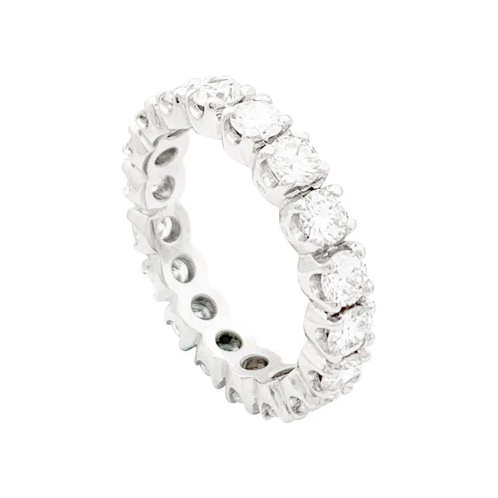 Alliance tour complet or blanc, diamants. - Image 4