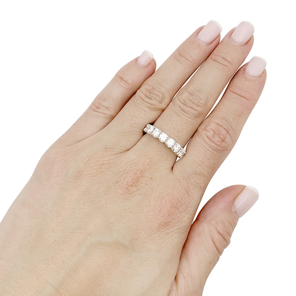 Alliance tour complet or blanc, diamants. - Image 6
