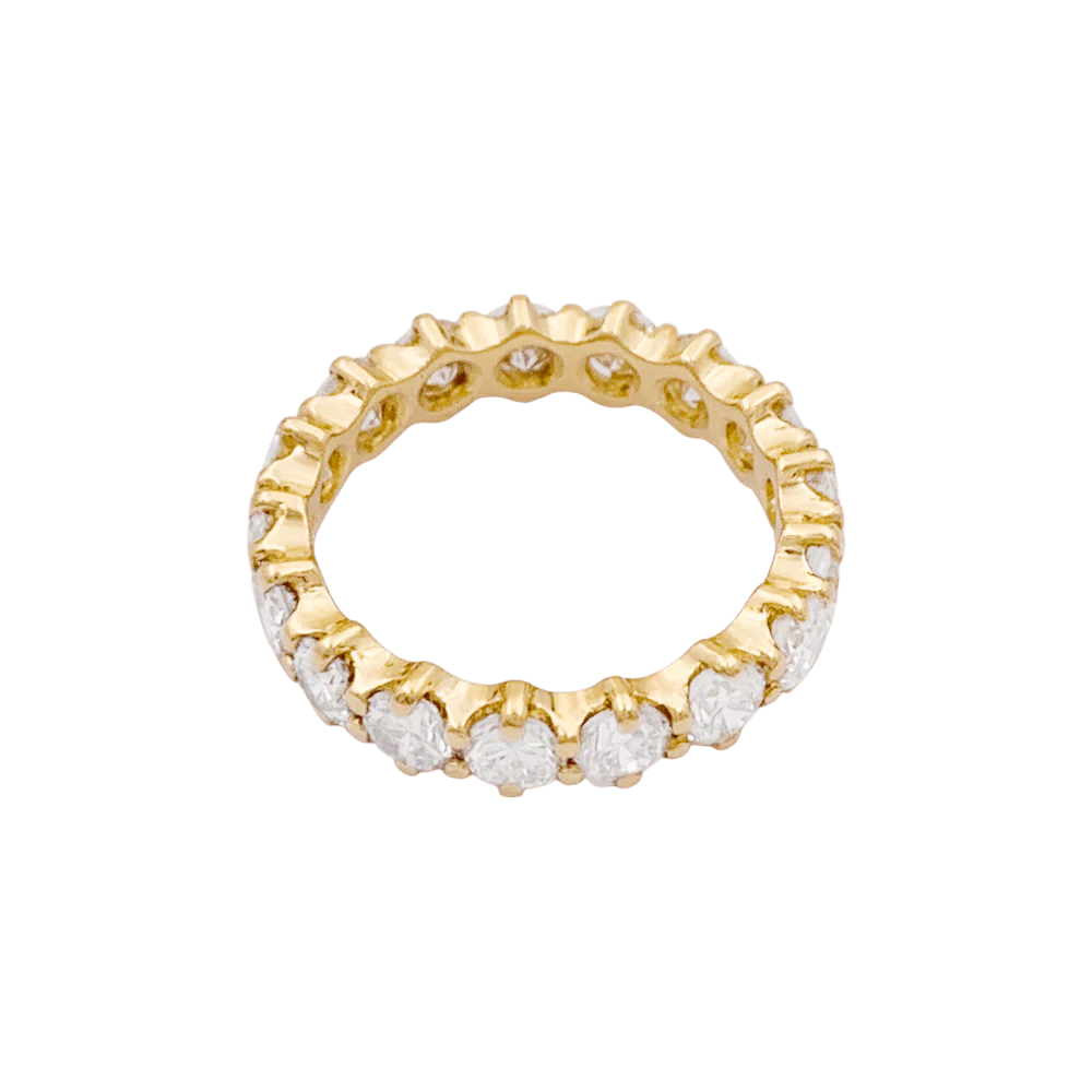 Bague alliance américaine or jaune et diamants. - Image 4