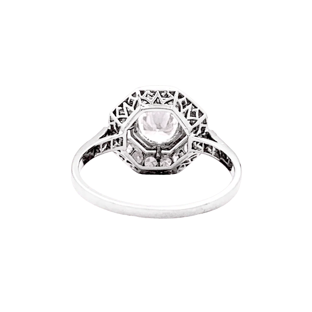 Bague ancienne platine et diamants. - Image 4