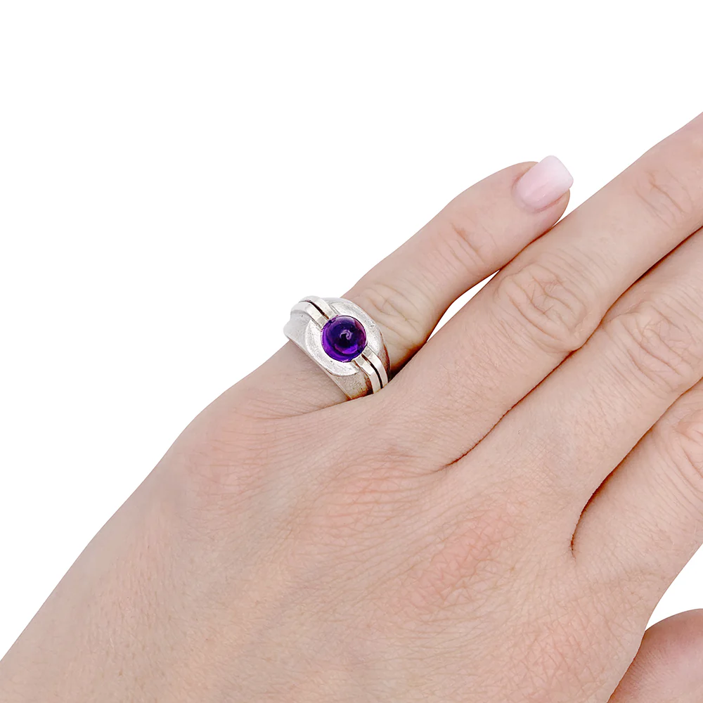 Bague attribuée à Boivin, argent et améthyste - Image 6