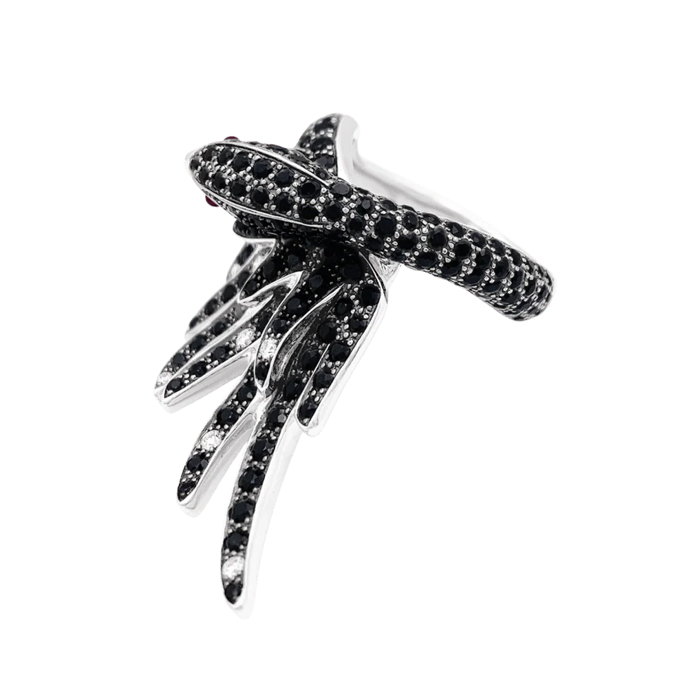 Bague Boucheron, "Animaux de Collection : "Cypris, le Cygne", or blanc, saphirs, diamants, rubis. - Image 3