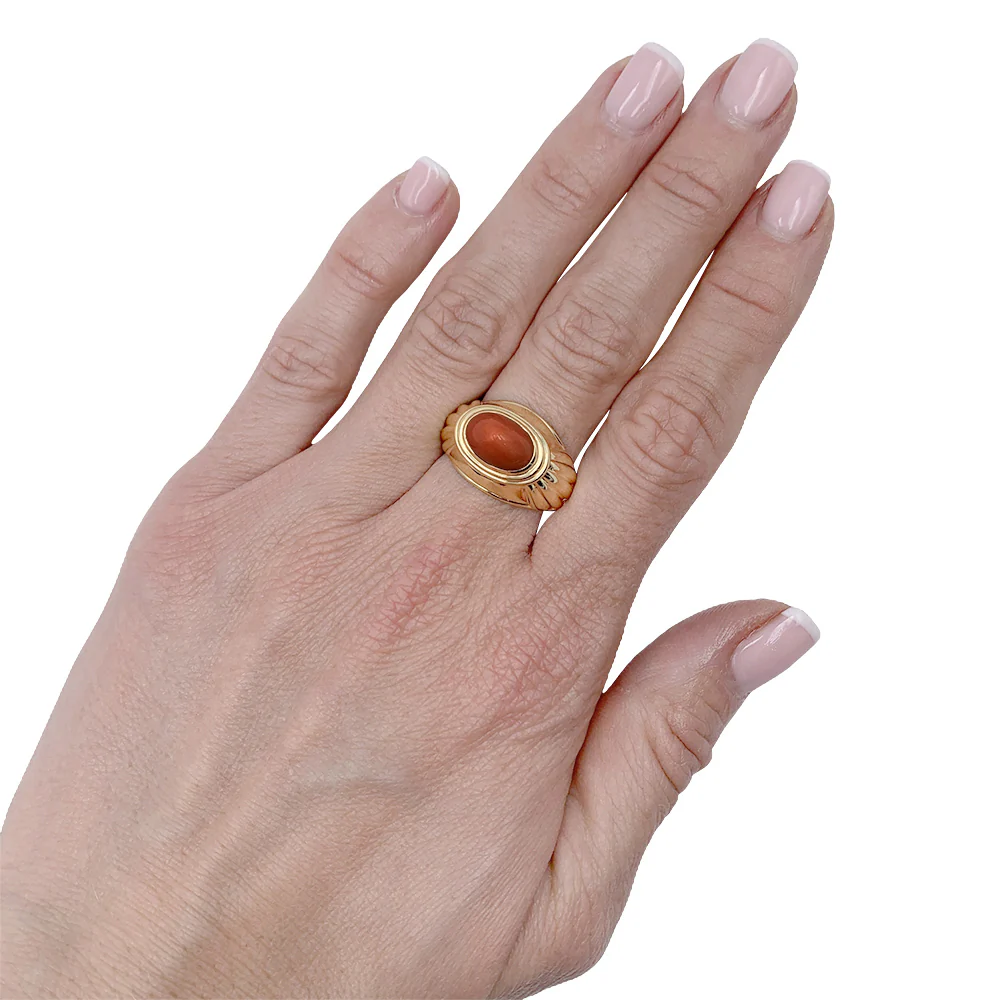 Bague Boucheron,"Jaïpur", or jaune, corail. - Image 7