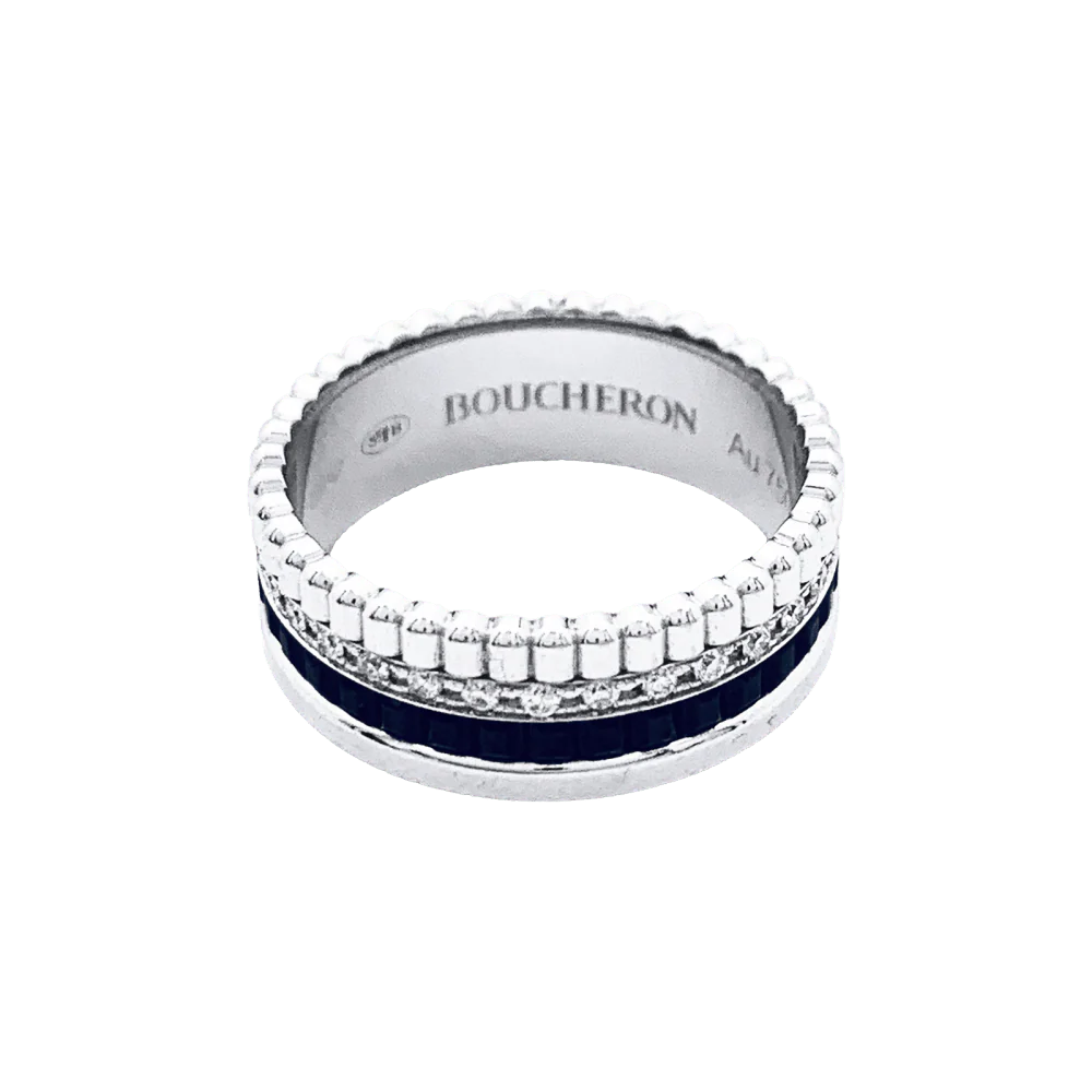 Bague Boucheron,"Quatre Black Edition Small", en or blanc, PVD, diamants. - Image 2