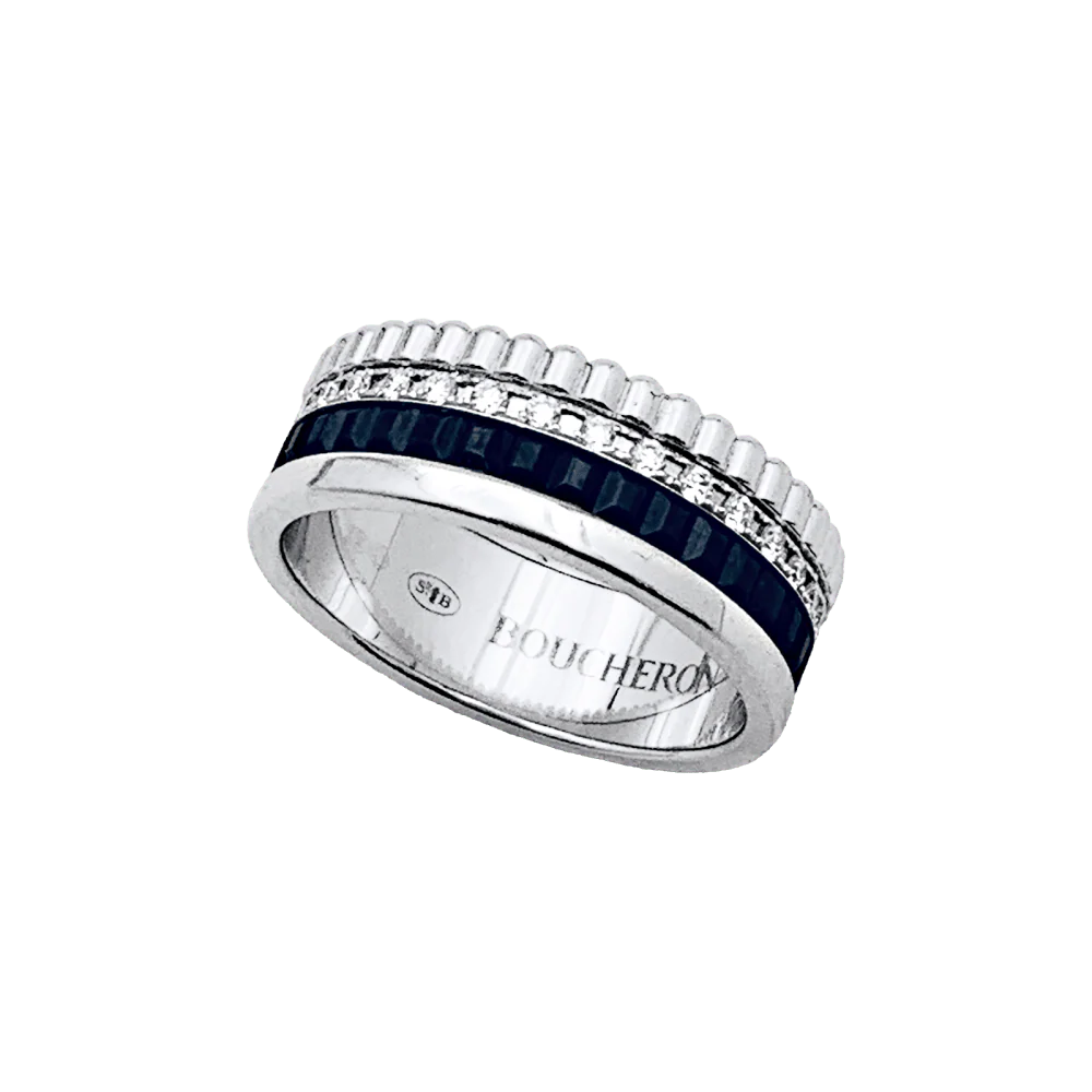 Bague Boucheron,"Quatre Black Edition Small", en or blanc, PVD, diamants. - Image 4