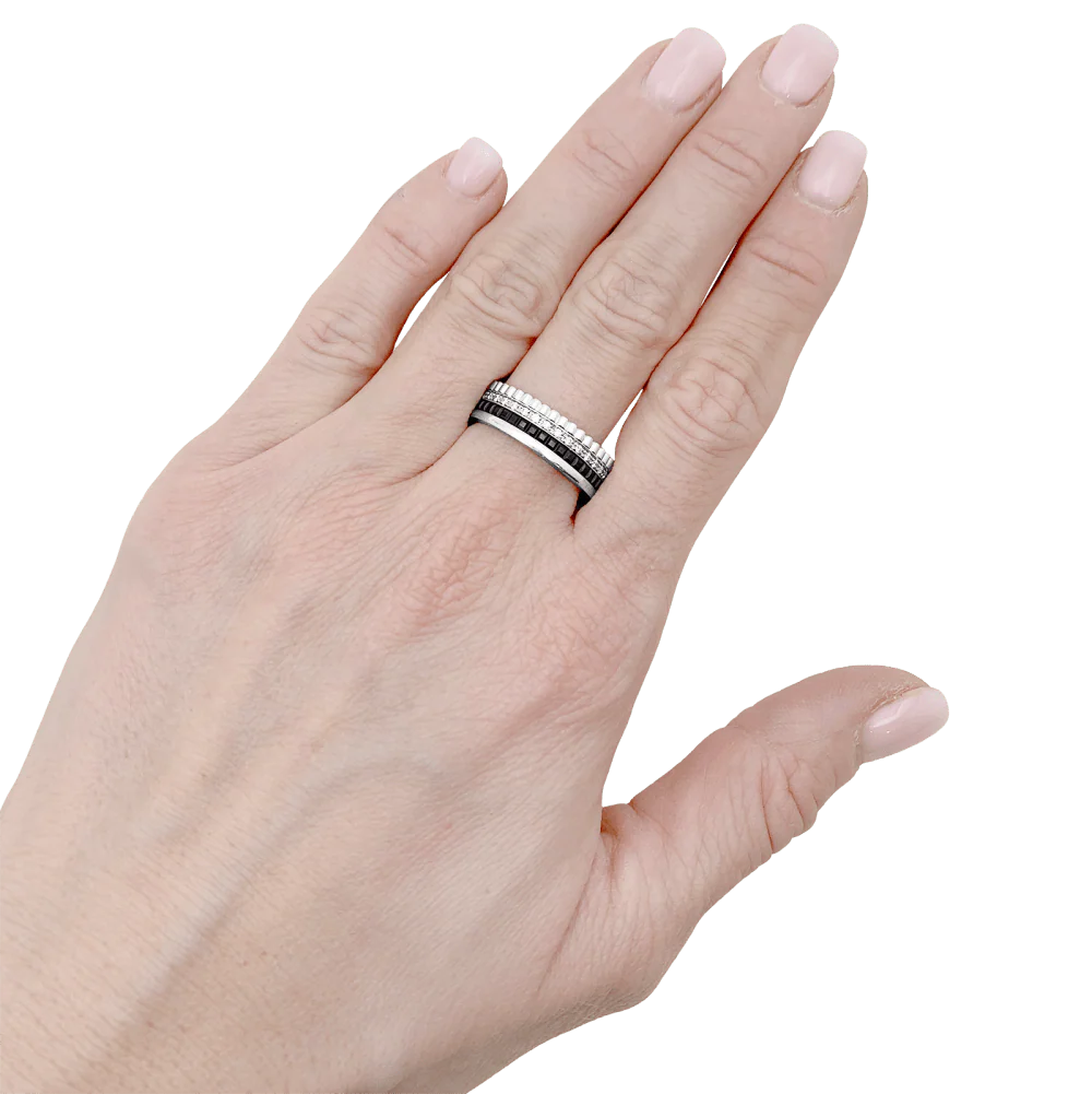 Bague Boucheron,"Quatre Black Edition Small", en or blanc, PVD, diamants. - Image 5