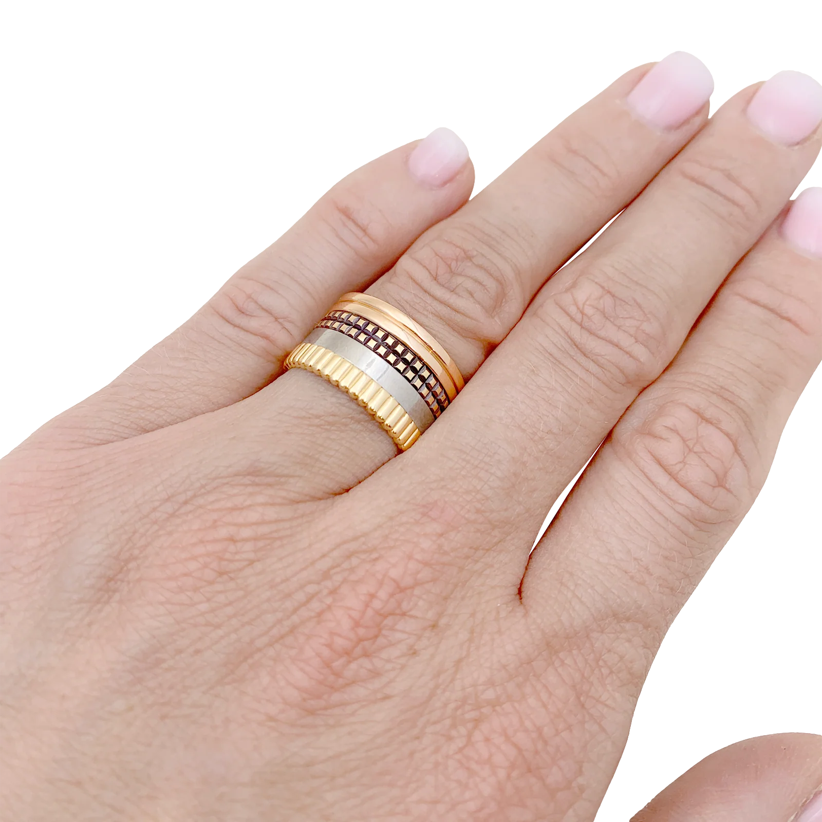 Bague Boucheron "Quatre Classique Large" trois ors. - Image 4