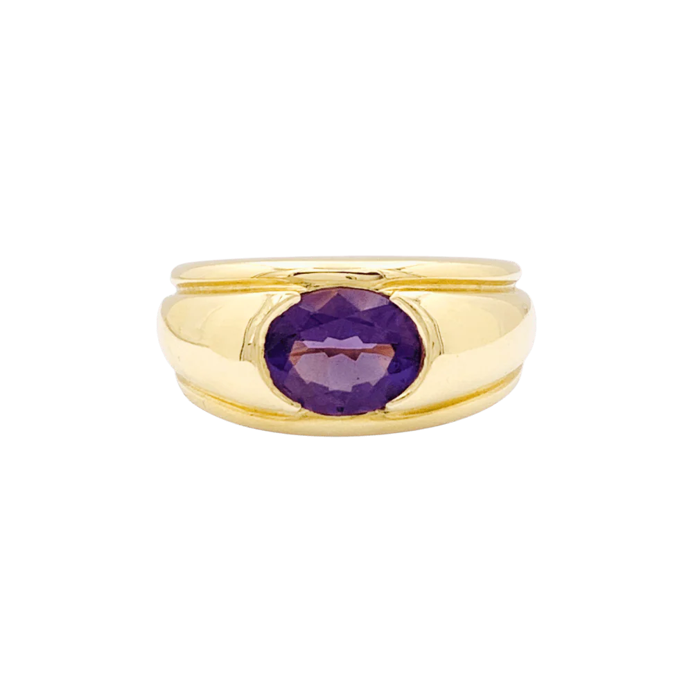 Bague Boucheron, "Roxane", or jaune, améthyste.