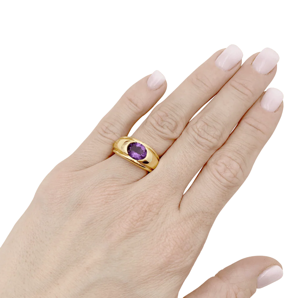 Bague Boucheron, "Roxane", or jaune, améthyste. - Image 5