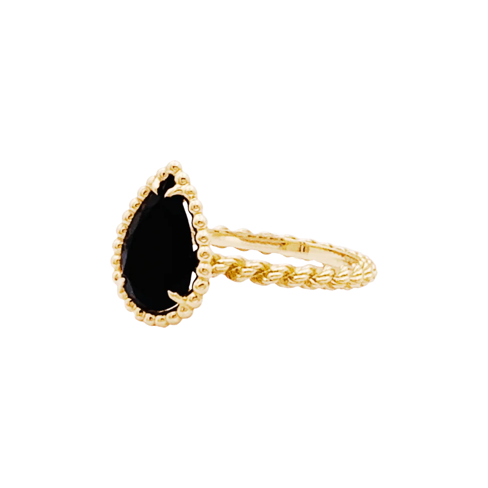 Bague BOUCHERON "Serpent Bohème", or rose, onyx. - Image 3