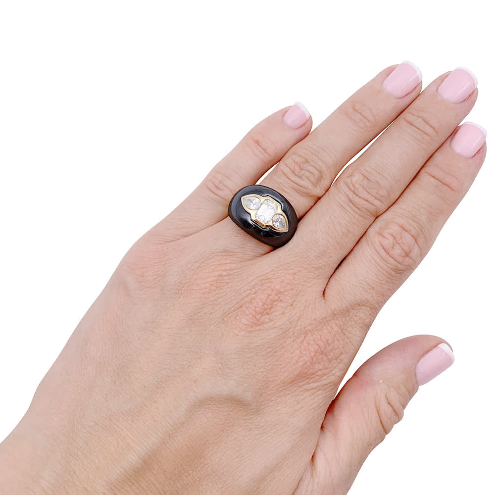 Bague Bulgari, or jaune, hématite, diamants. - Image 6