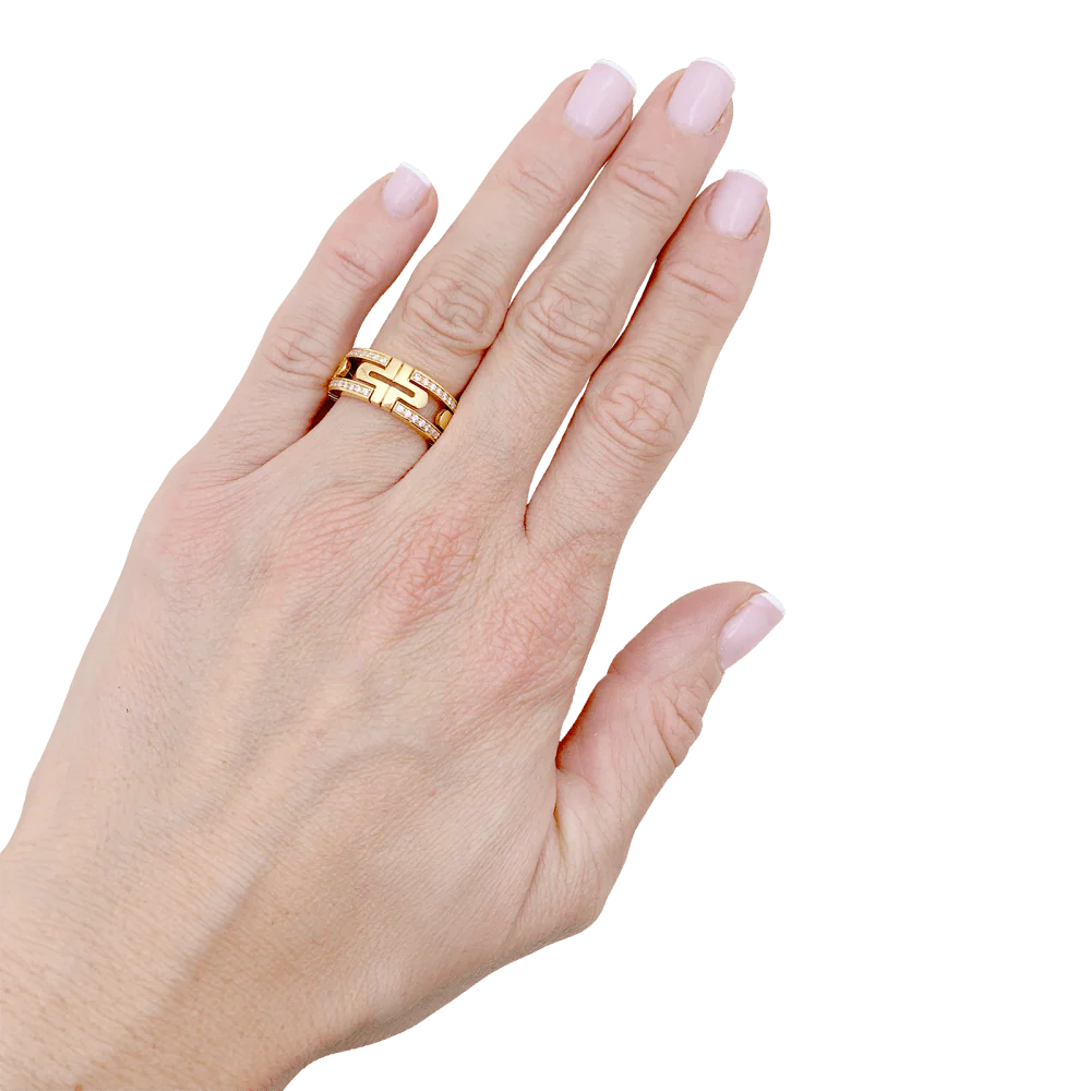 Bague Bulgari, "Parentesi", or jaune et diamants. - Image 7