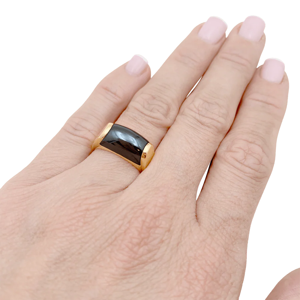 Bague Bulgari, "Tronchetto", or jaune et hématite. - Image 5