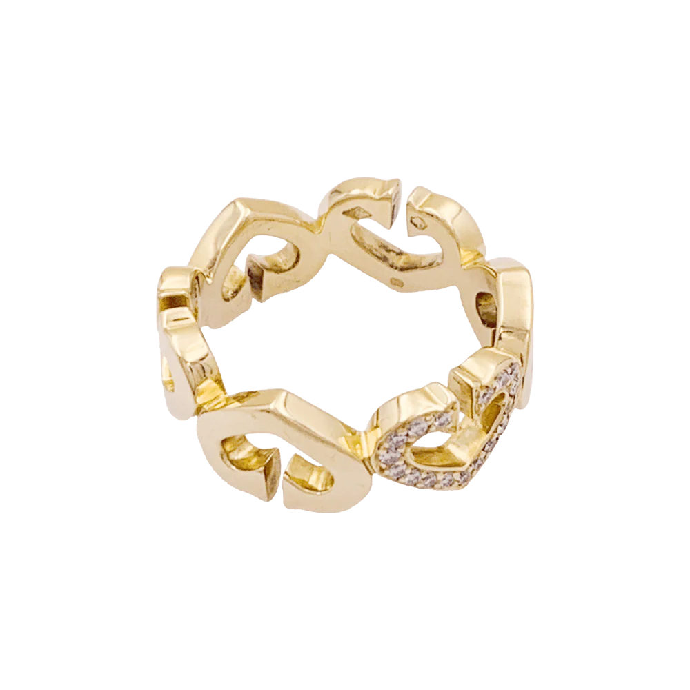 Bague CARTIER, « Cœurs C », or jaune, diamants. - Image 4