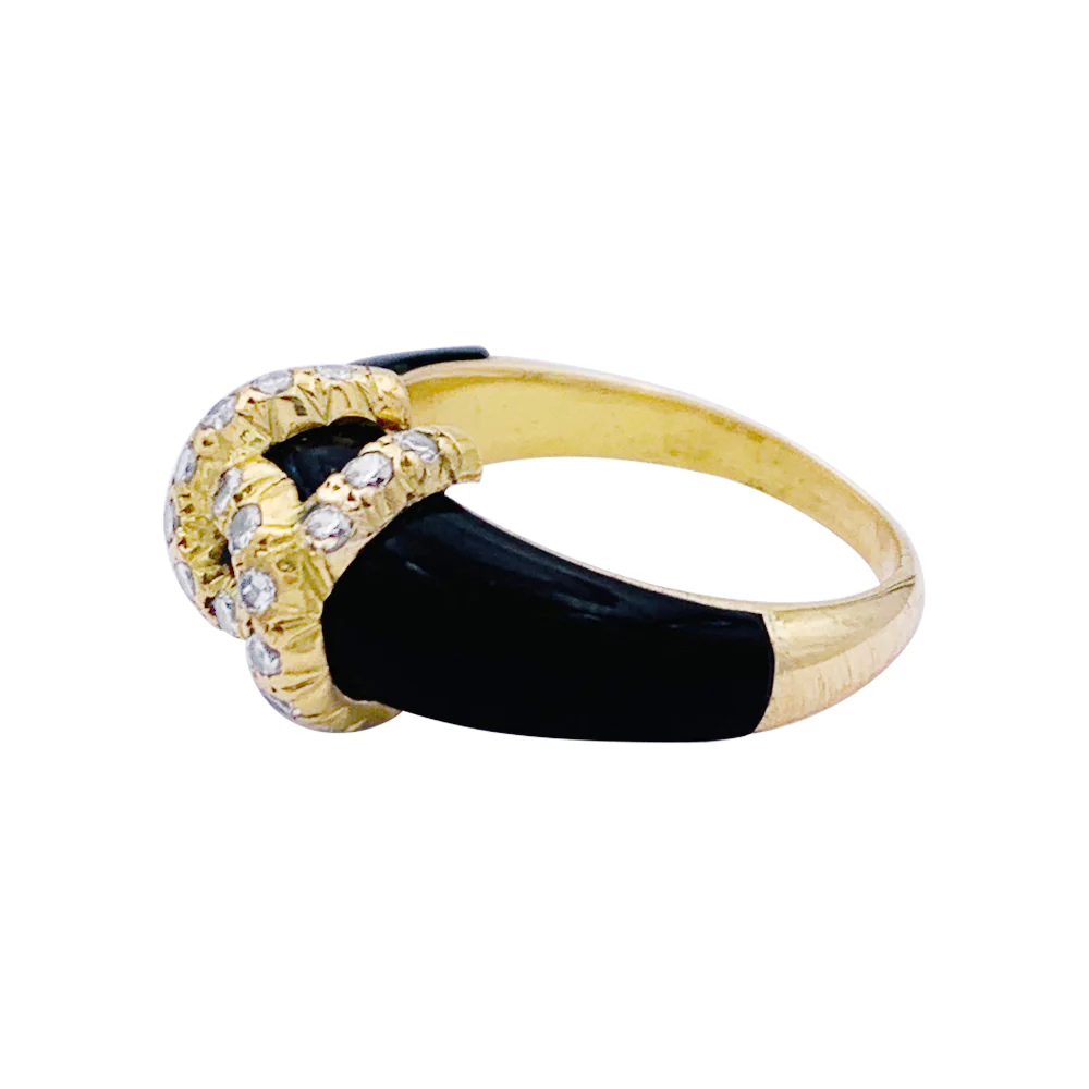 Bague Cartier, "Double C", or jaune, onyx, diamants. - Image 3