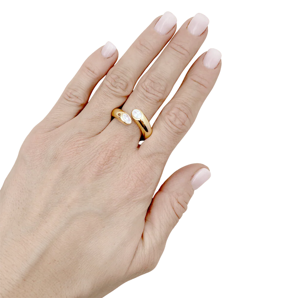 Bague Cartier, "Ellipse Deux Têtes Croisées", or jaune, diamants. - Image 5