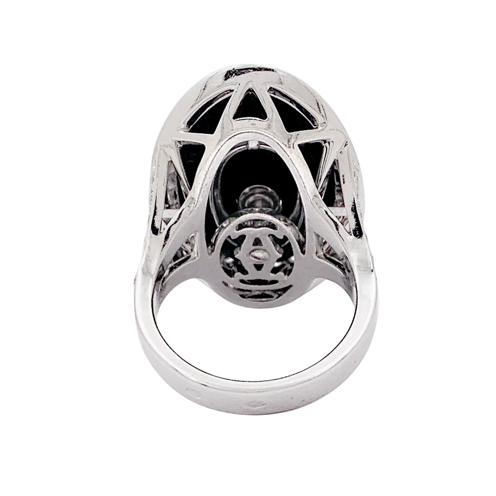 Bague Cartier, "Hypnose", or blanc, diamants, céramique noire. - Image 6