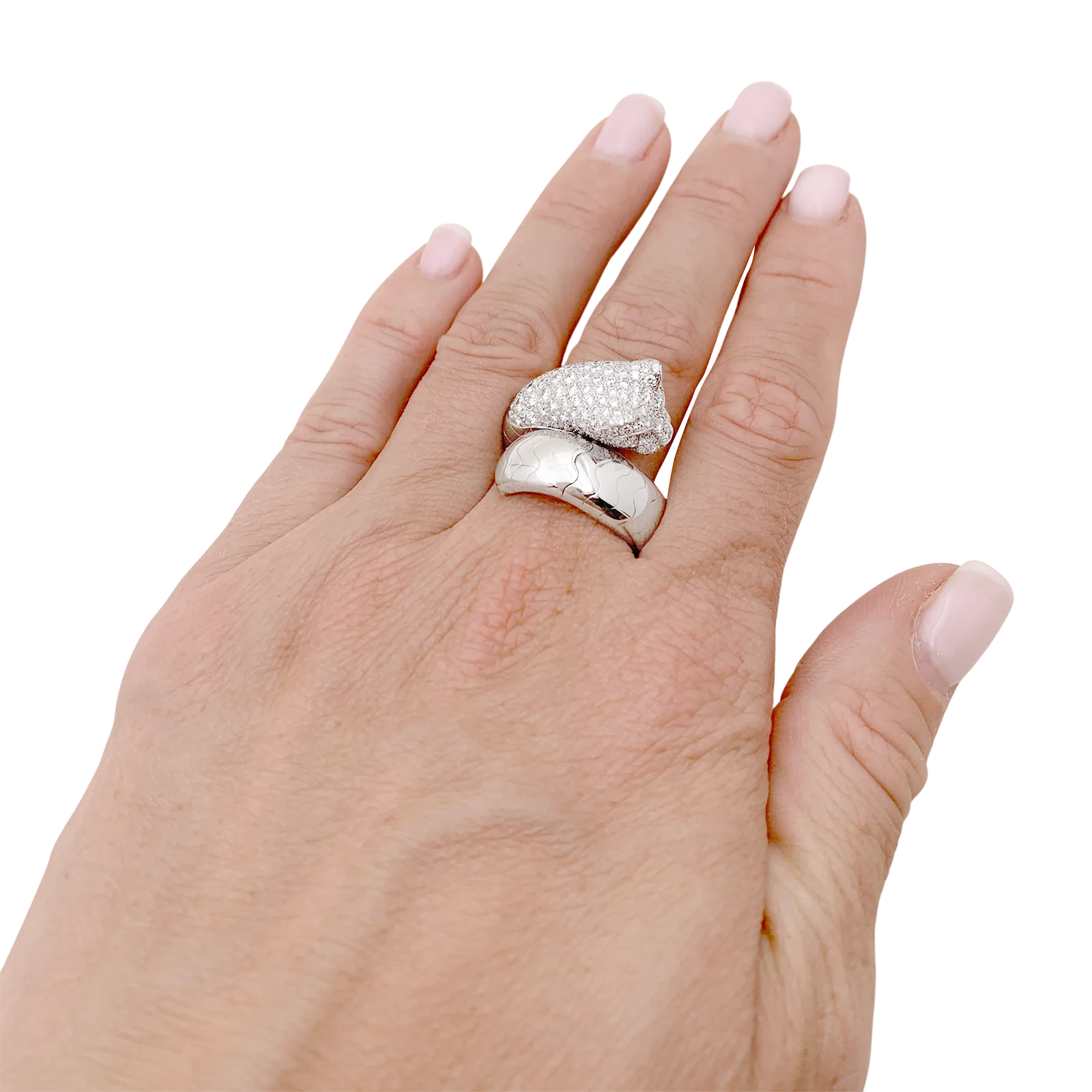 Bague CARTIER, "Lakarda", or blanc, diamants. - Image 6