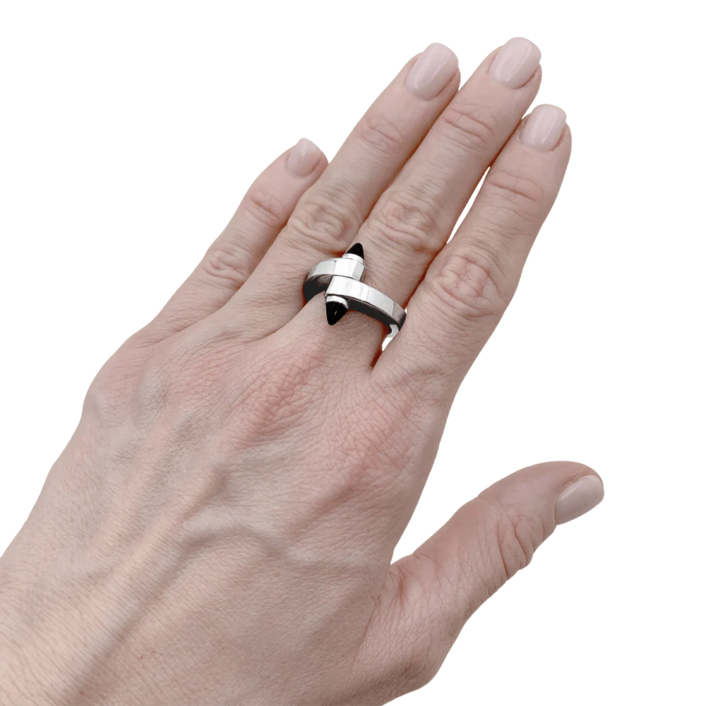 Bague Cartier, "Menottes", or blanc et onyx. - Image 7
