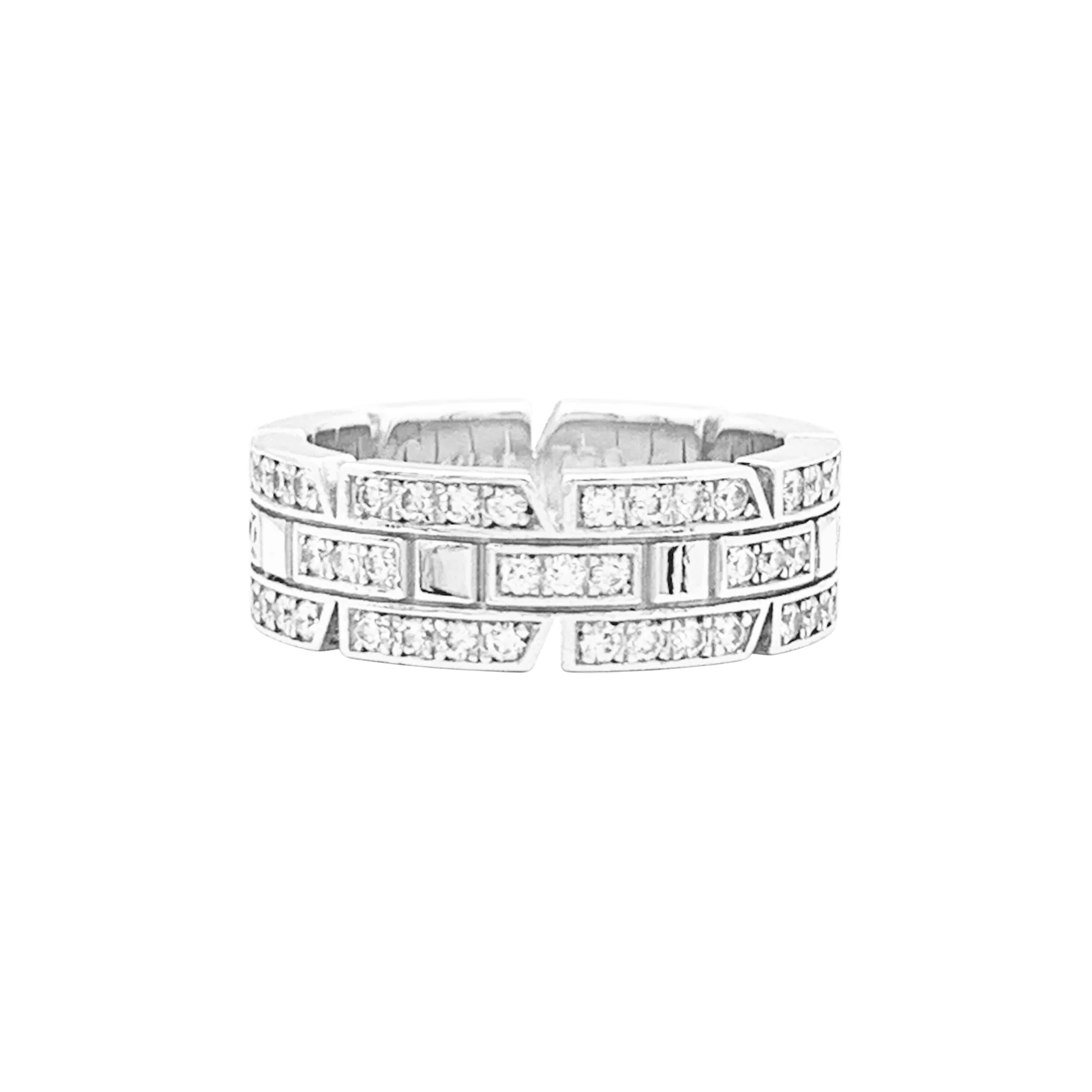 Bague Cartier or blanc, diamants "Tank Française". - Image 4