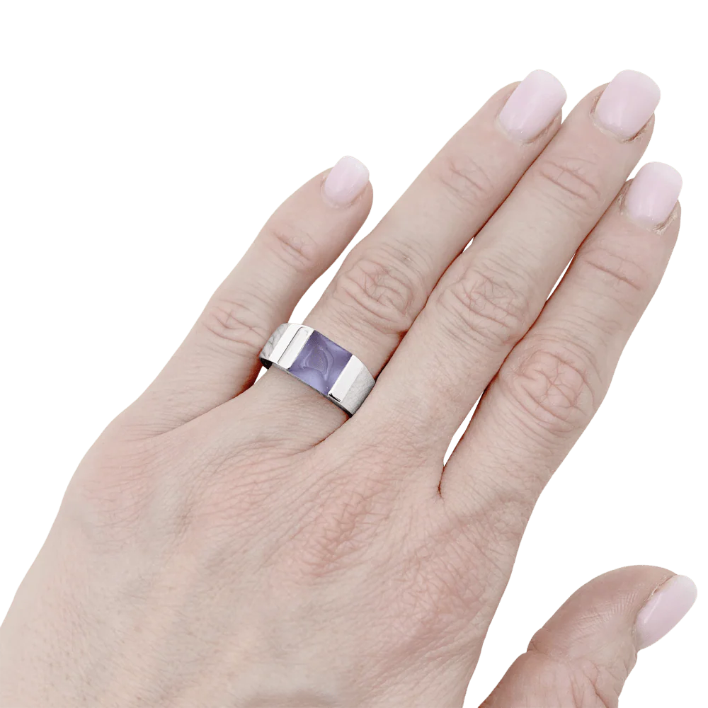 Bague CARTIER Tank, or blanc, calcédoine. - Image 6
