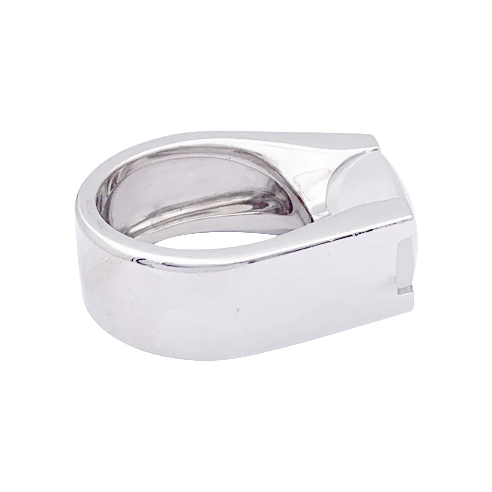 Bague Cartier, "Tankissime" or blanc, pierre de lune. - Image 4