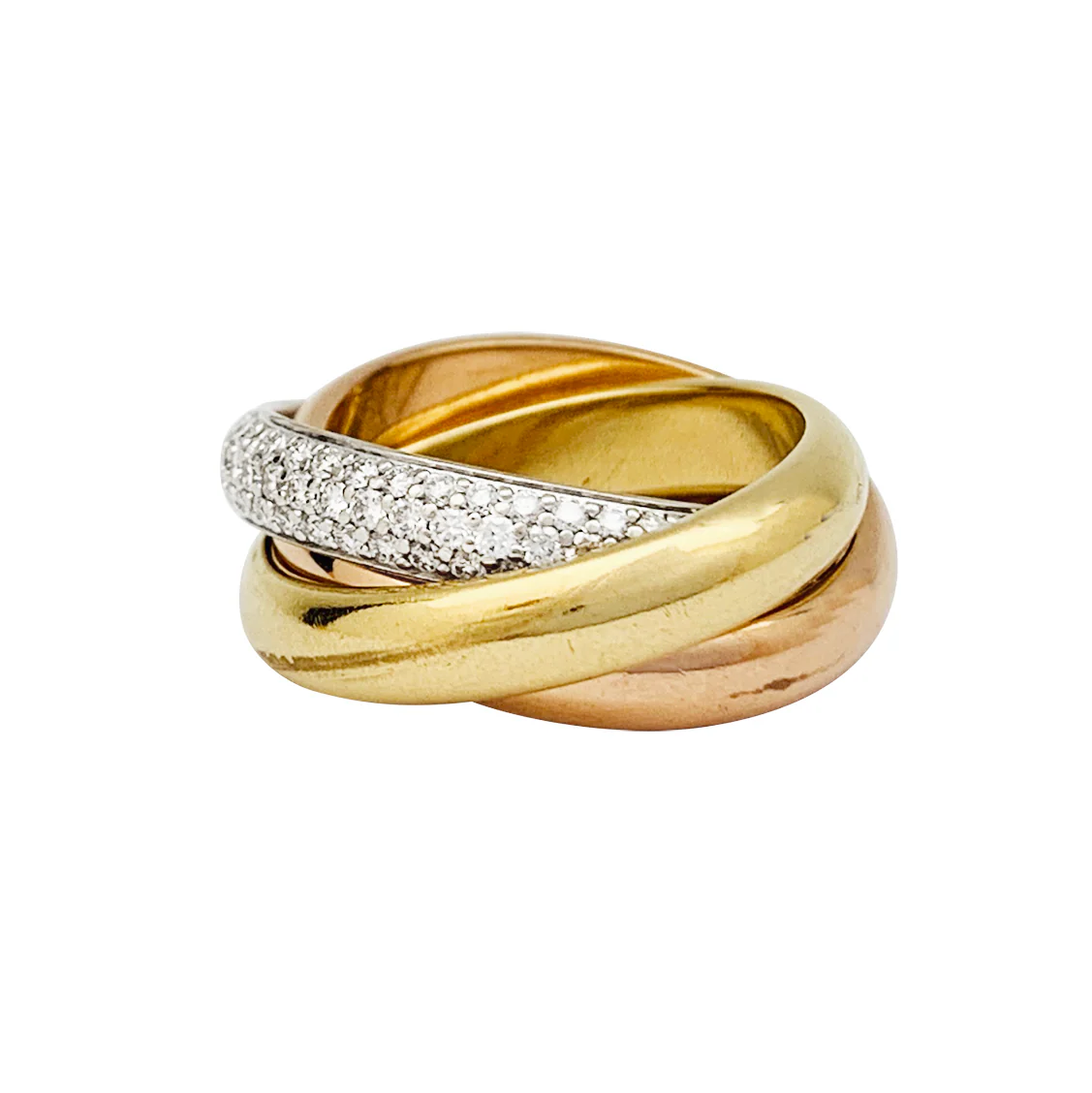 Bague Cartier, "Trinity" classique, 3 ors, diamants. - Image 2