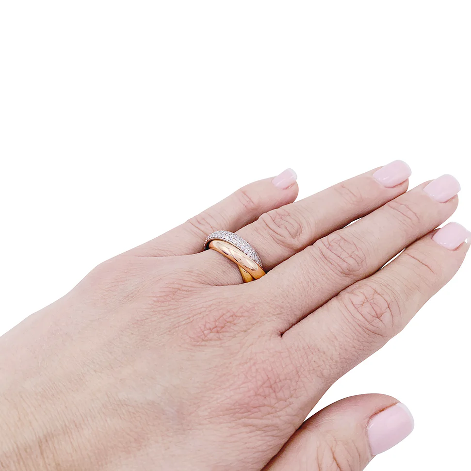 Bague Cartier, "Trinity" classique, 3 ors, diamants. - Image 7