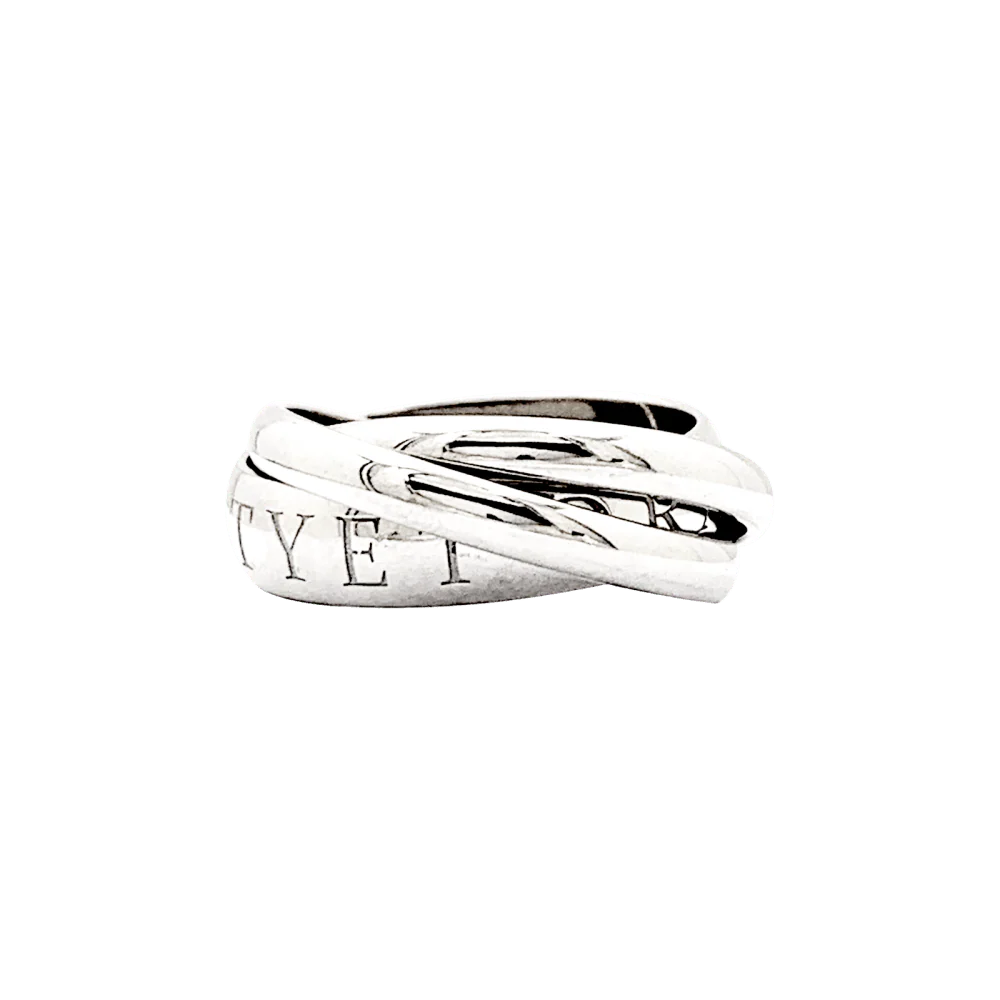 Bague CARTIER "Trinity", or blanc.