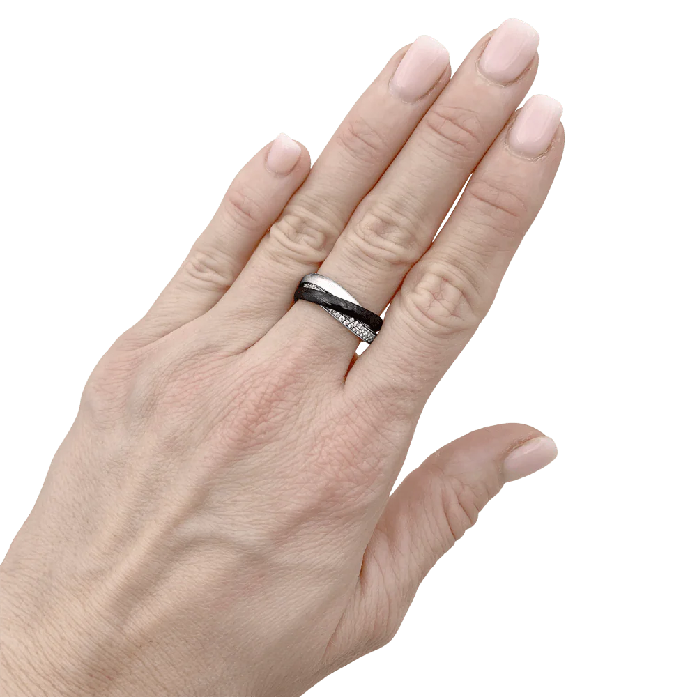 Bague Cartier, "Trinity", or blanc, céramique noire, diamants. - Image 5