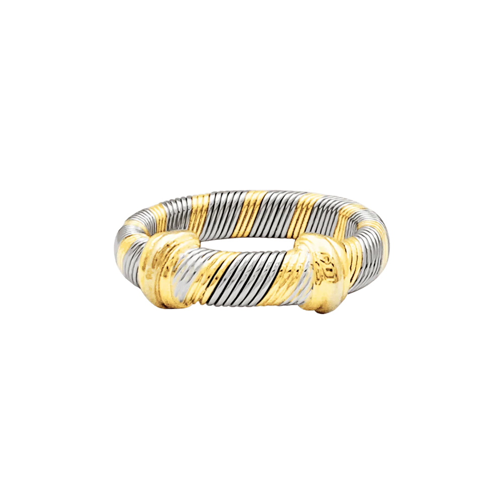 Bague Cartier, "Trinity", trois tons d'or et acier. - Image 2