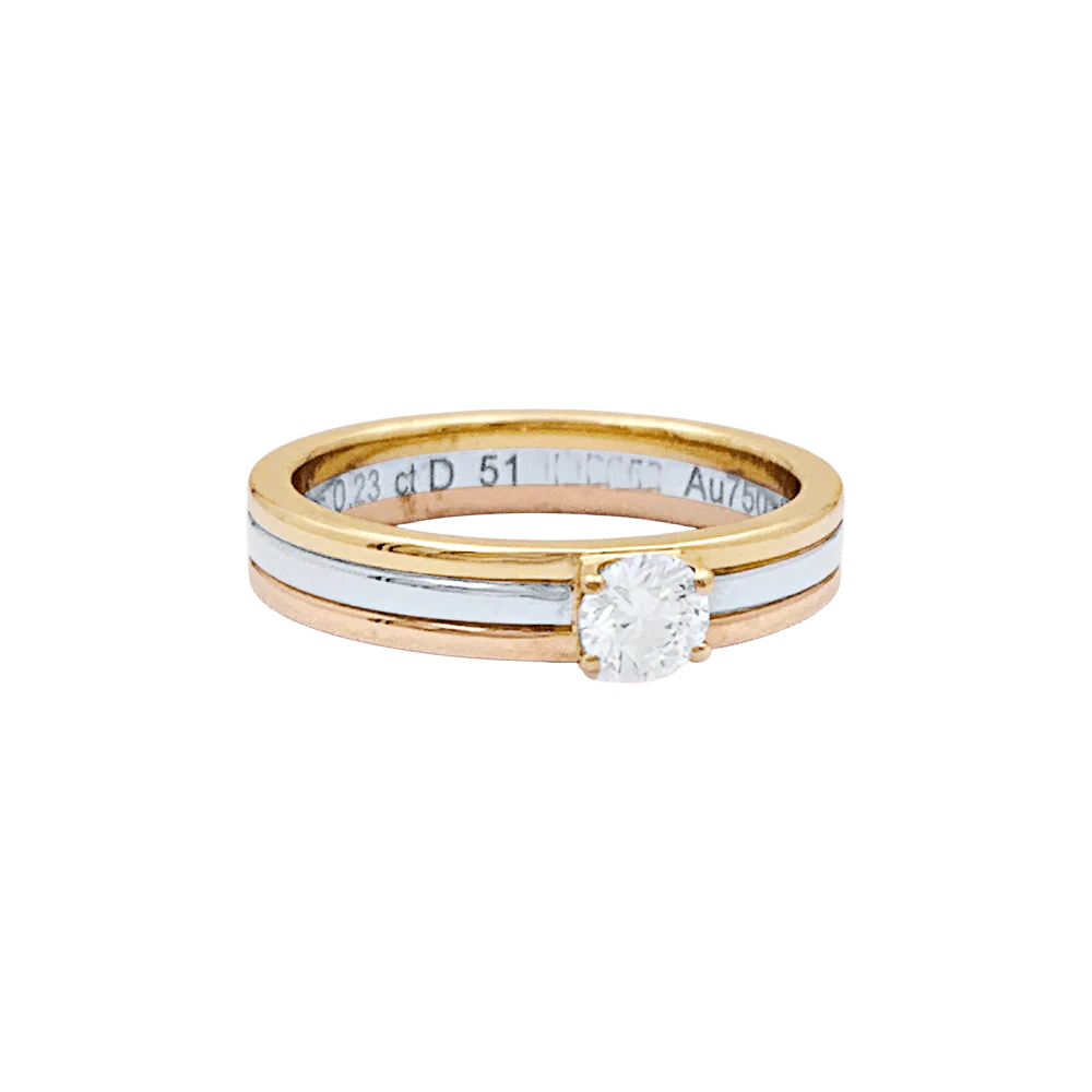 Bague Cartier, "Vendôme Louis Cartier", trois ors, diamant. - Image 4