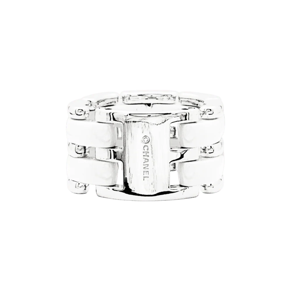 Bague Chanel "Ultra", céramique blanche et or blanc. - Image 5