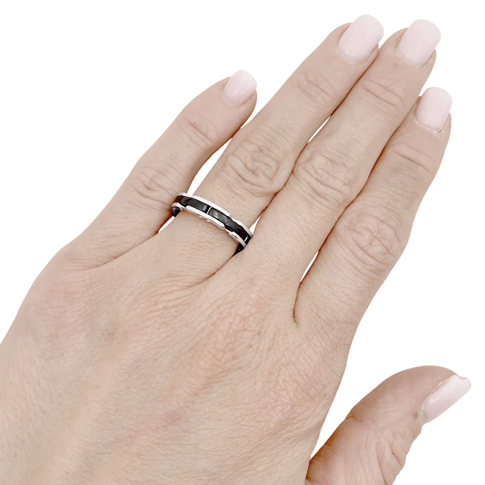 Bague Chanel, "Ultra", or blanc, céramique noire. - Image 6