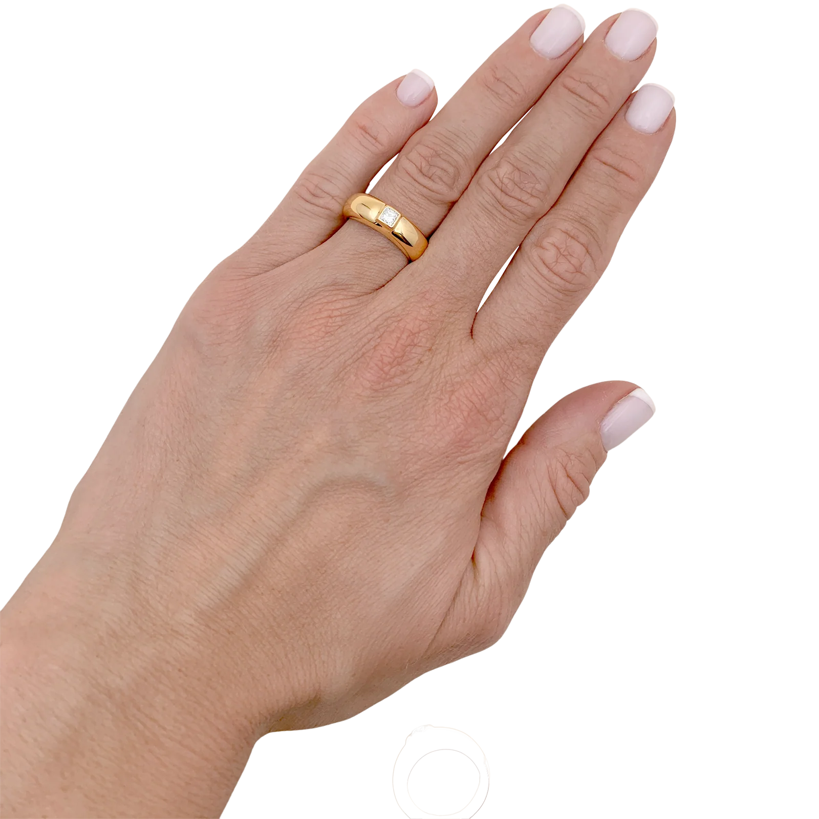 Bague Chaumet, "Anneau", or jaune, diamant princesse. - Image 5