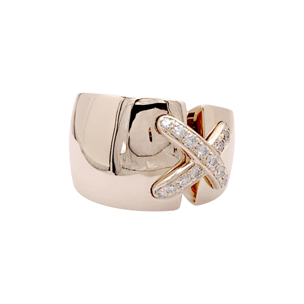 Bague Chaumet, "Liens" grand modèle, or rose, diamants. - Image 2
