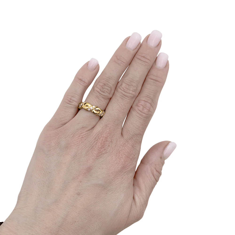 Bague Chaumet, "Tresse", or jaune et diamants. - Image 6