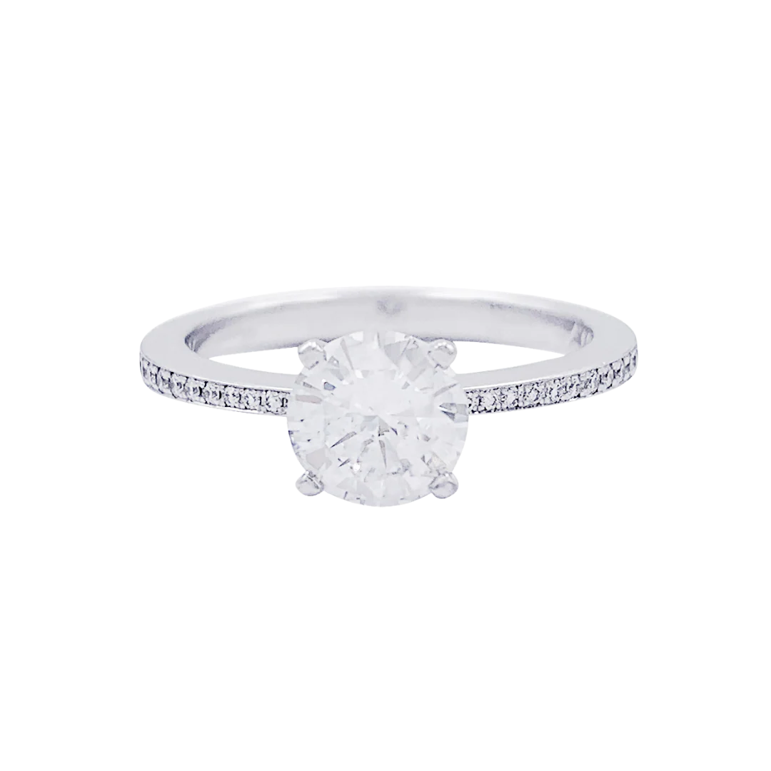 Bague Chopard diamant 1,01 ct, or blanc.