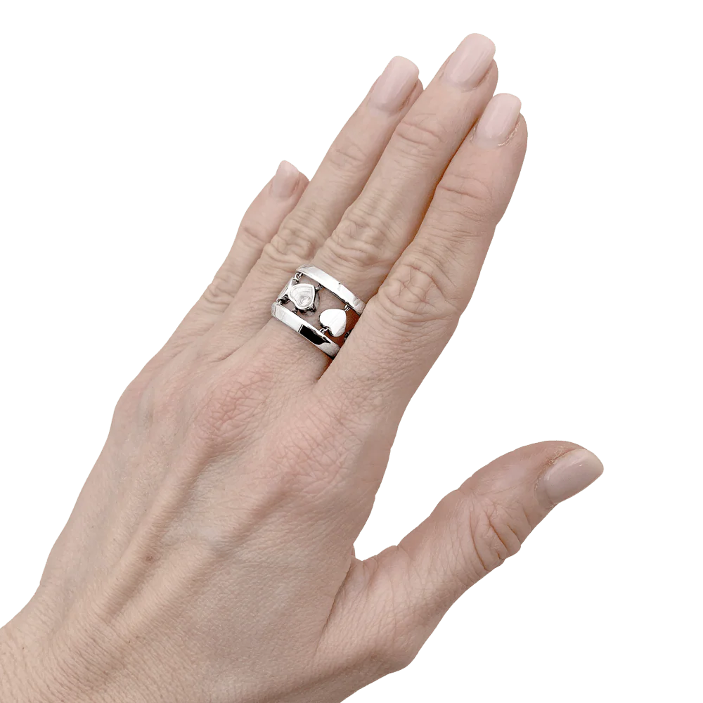 Bague Chopard, "Happy Diamond Amore", or blanc et diamant. - Image 5