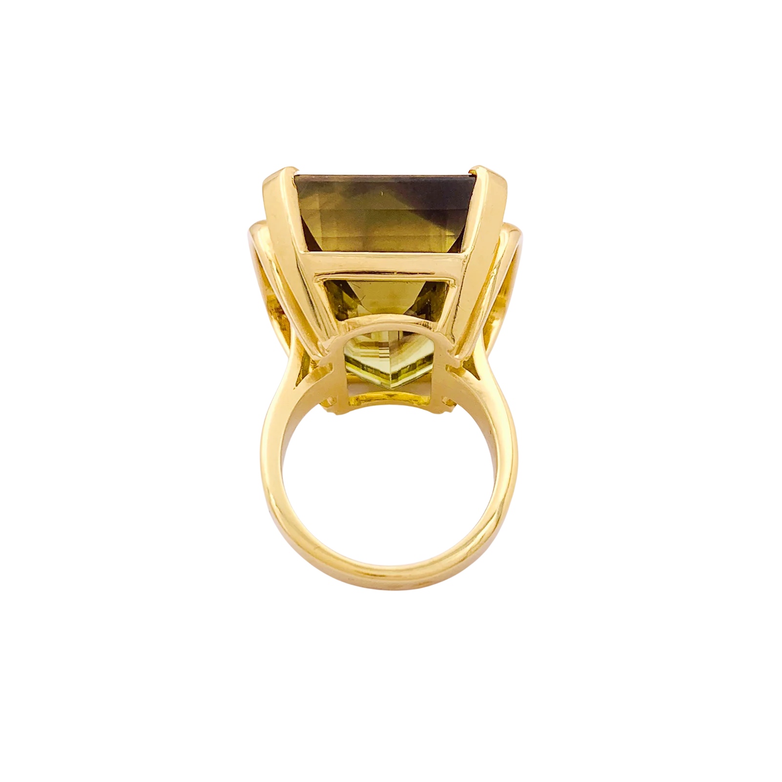 Bague de cocktail, or jaune, quartz bicolore 35 cts. - Image 5