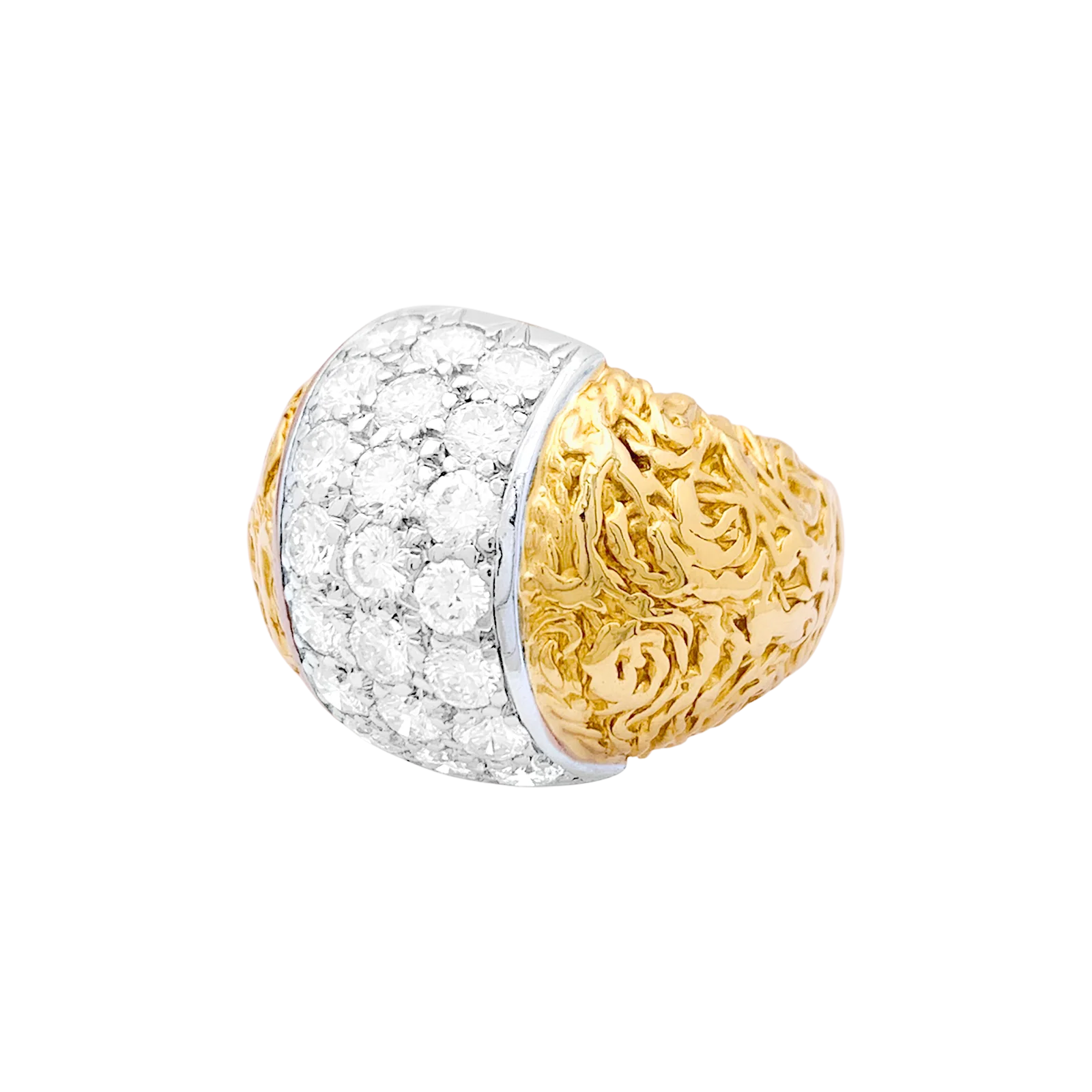 Bague deux tons d'or et diamants. - Image 4