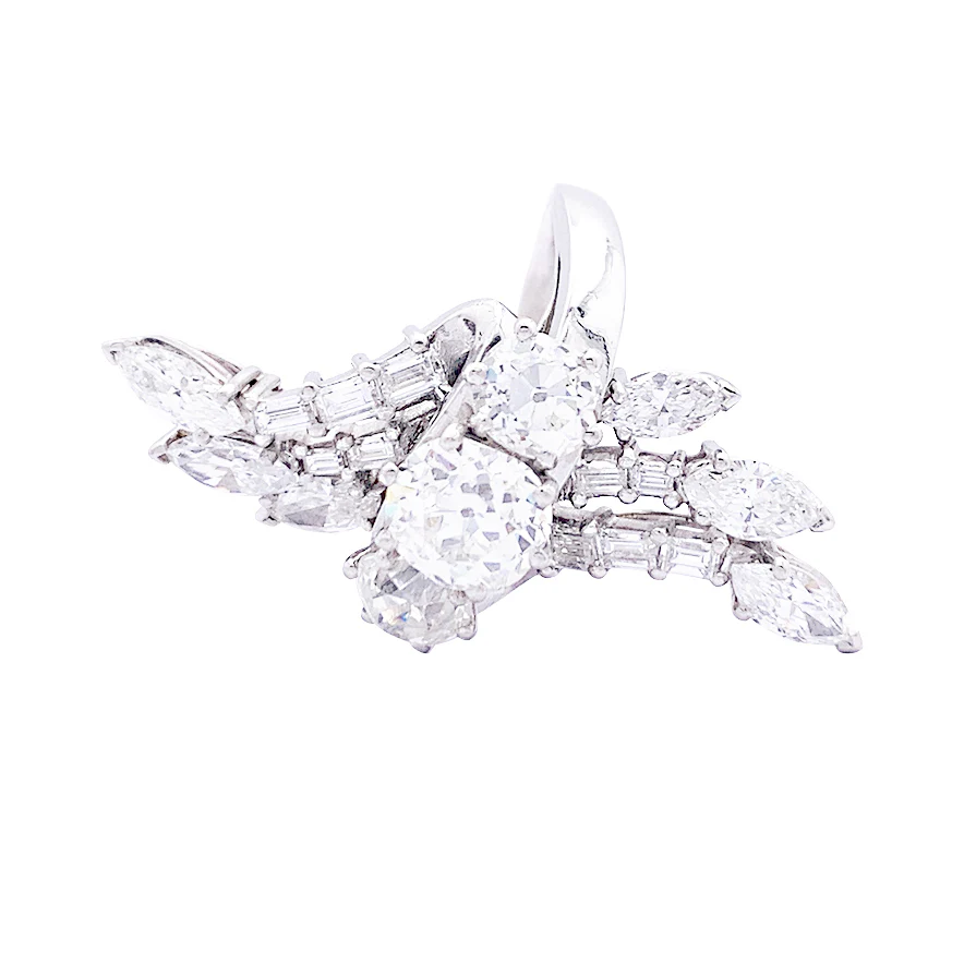 Bague diamants, platine. - Image 5