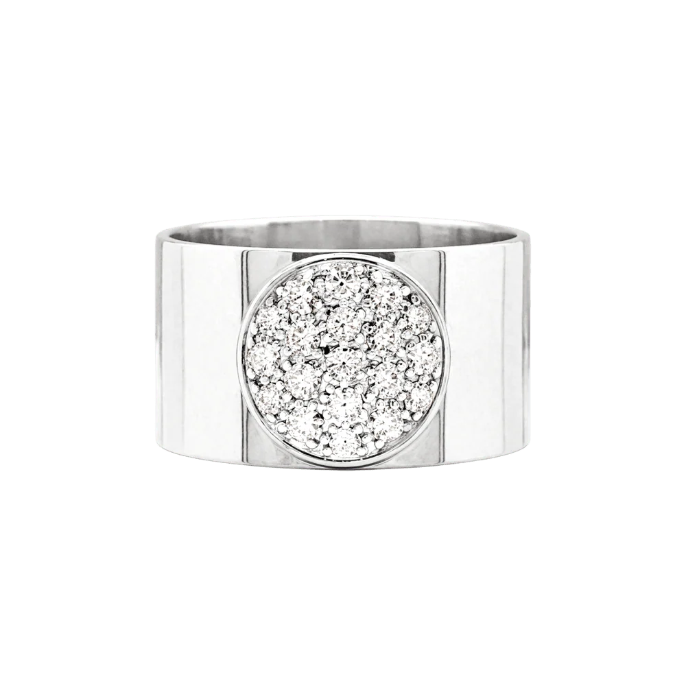 Bague Dinh Van, "Anthea", or blanc et diamants.