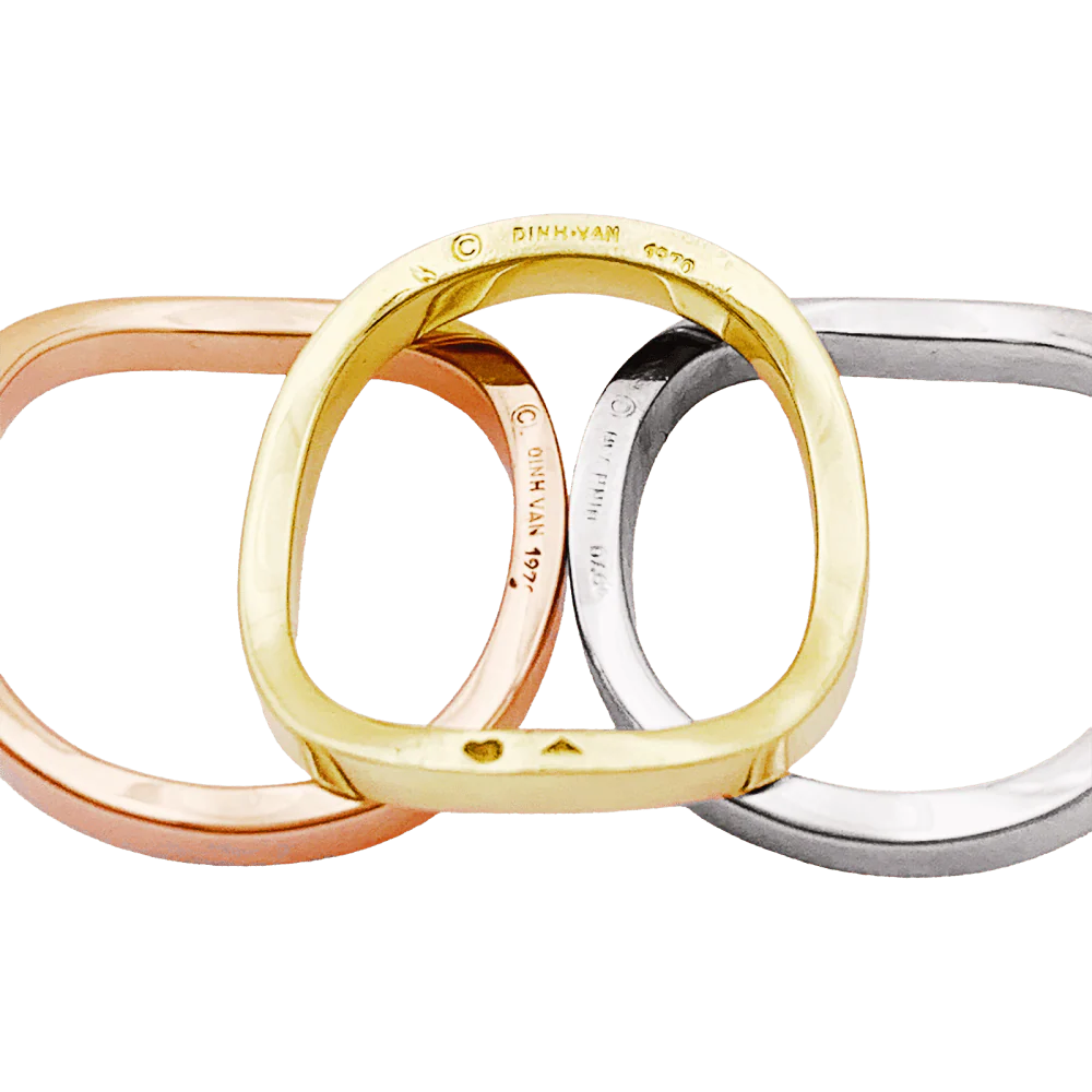 Bague Dinh Van trois anneaux en trois tons d'or. - Image 4