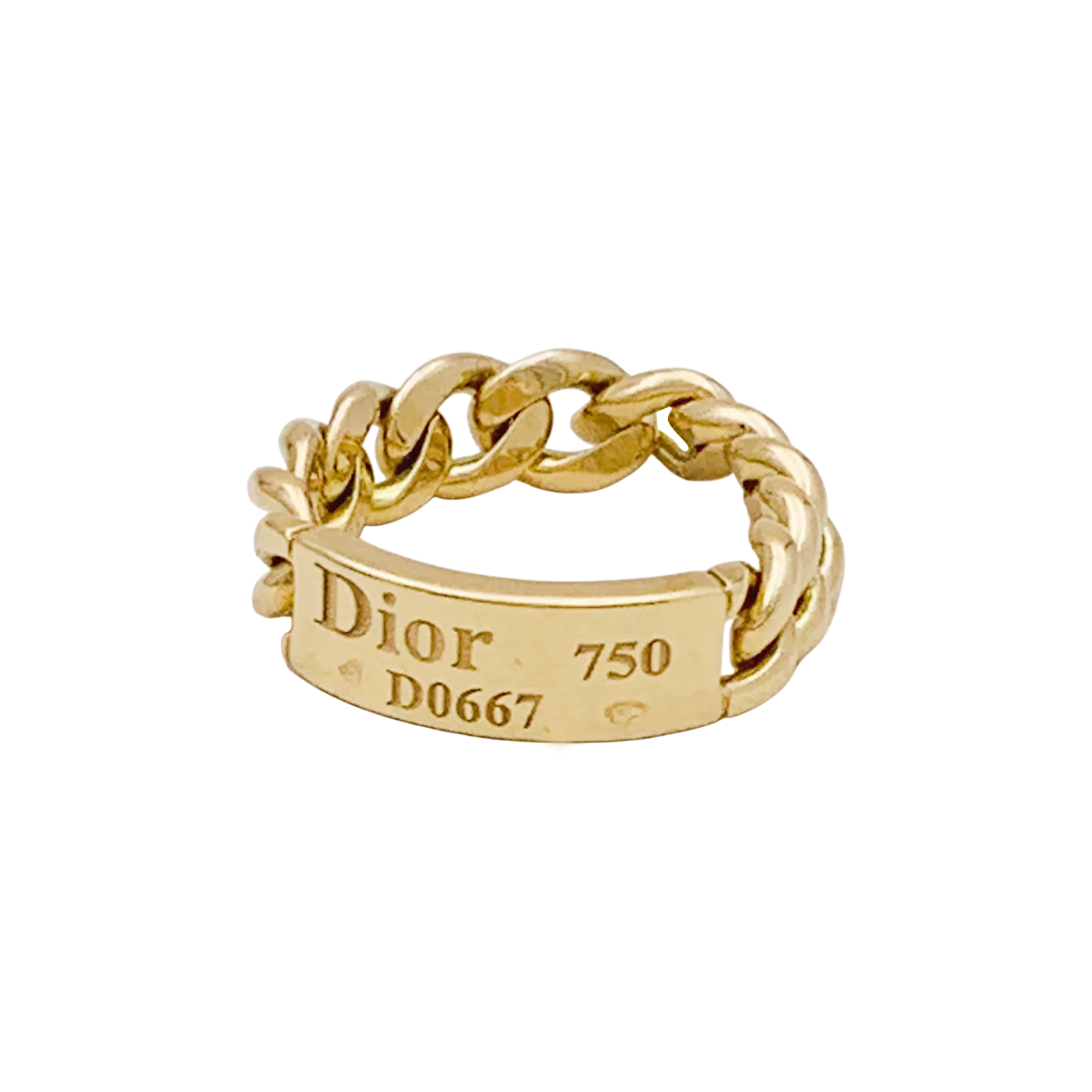 Bague DIOR, "Gourmette" en or jaune. - Image 3