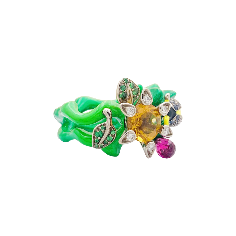 Bague Dior, "Milly Carnivora", laque, diamants, pierres de couleur. - Image 4