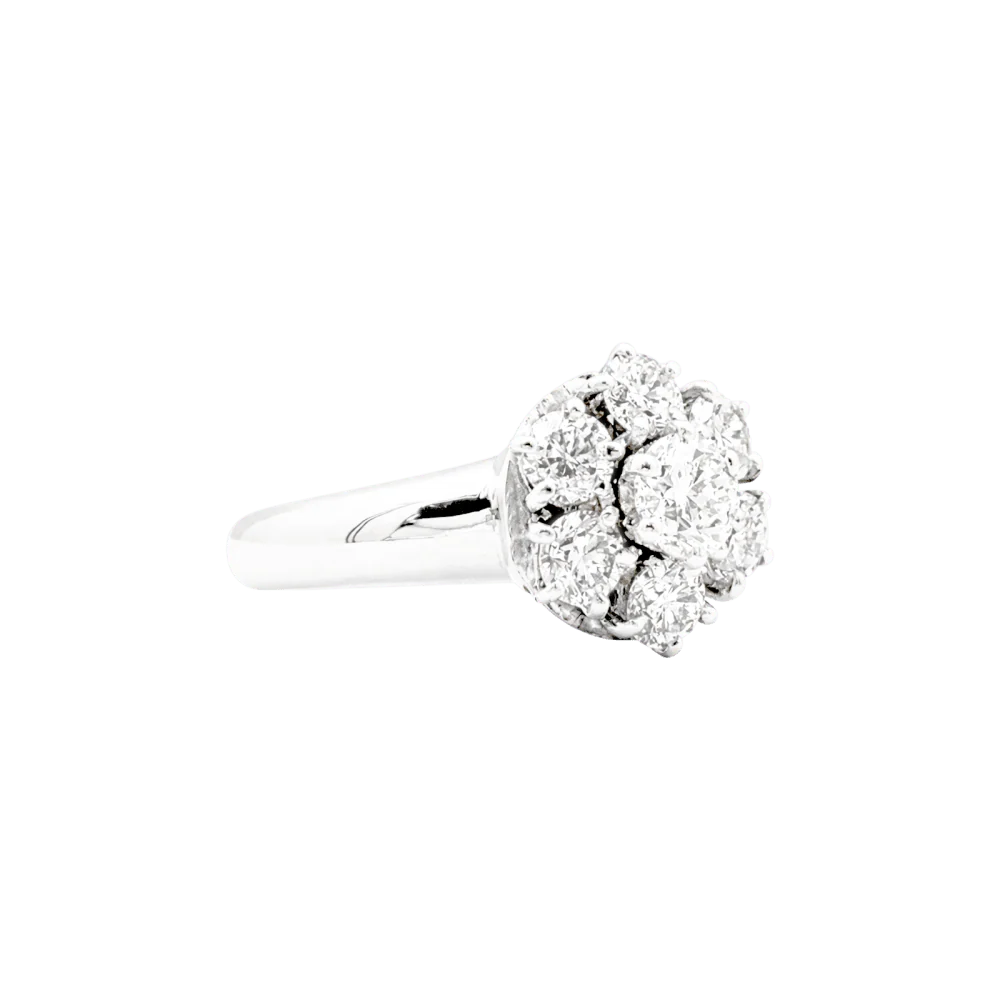 Bague « Fleur », or blanc et diamants. - Image 3