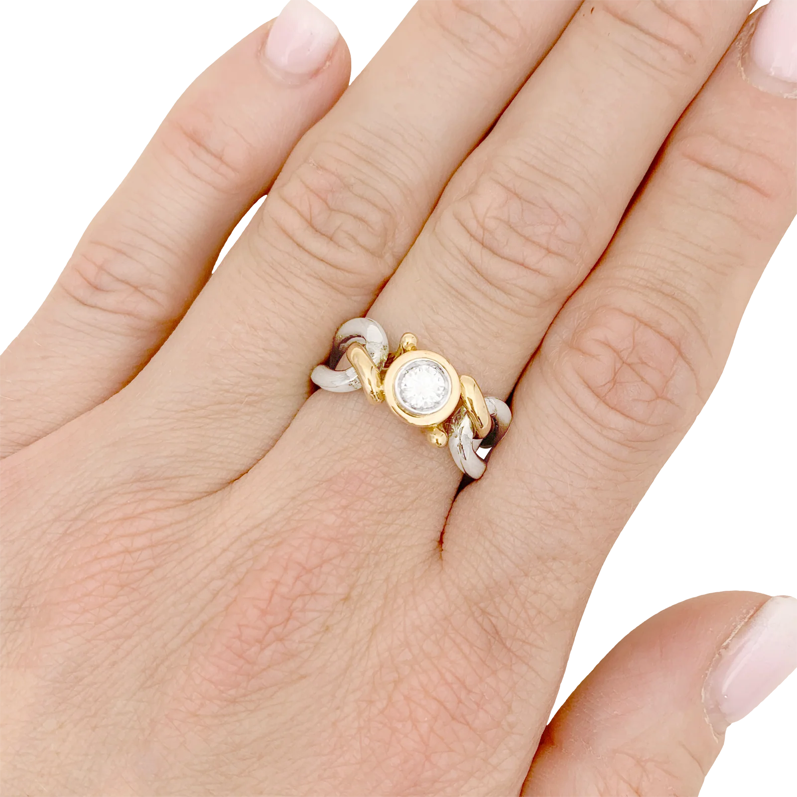 Bague FRED, deux tons d'or et diamant. - Image 5